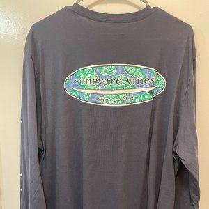 Vineyard Vines Mens's LS Conch Surf Logo Pocket T-shirt